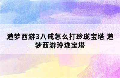 造梦西游3八戒怎么打玲珑宝塔 造梦西游玲珑宝塔